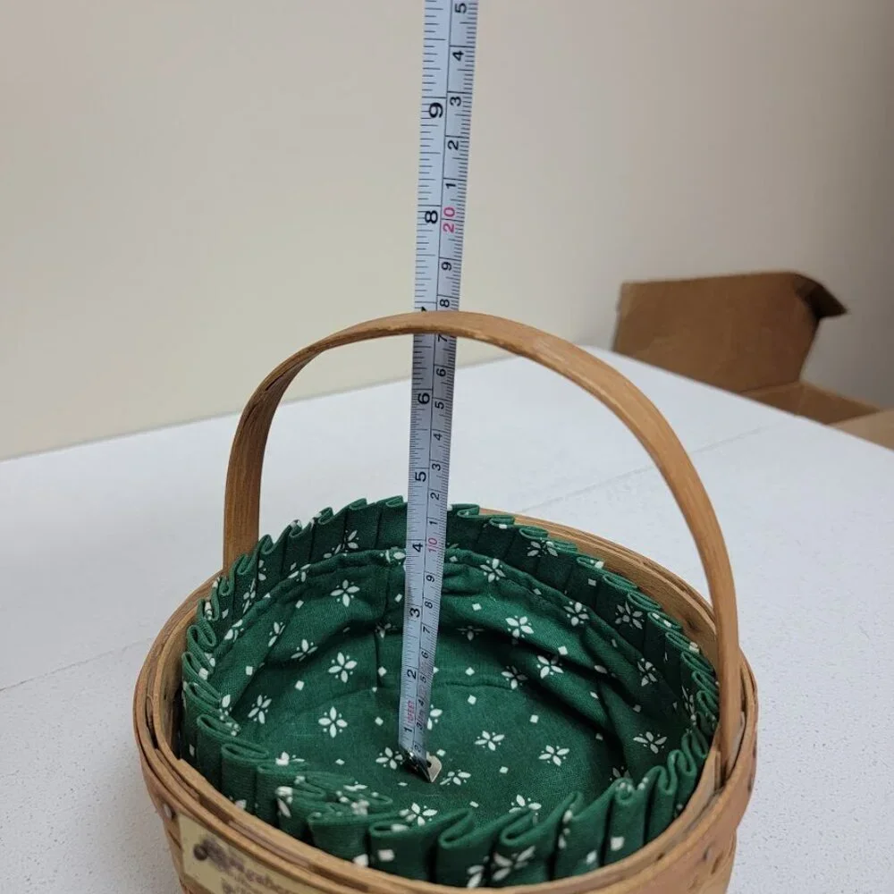 Longaberger 1985 Christmas Collection Cookie Basket Heritage Green Liner Collect